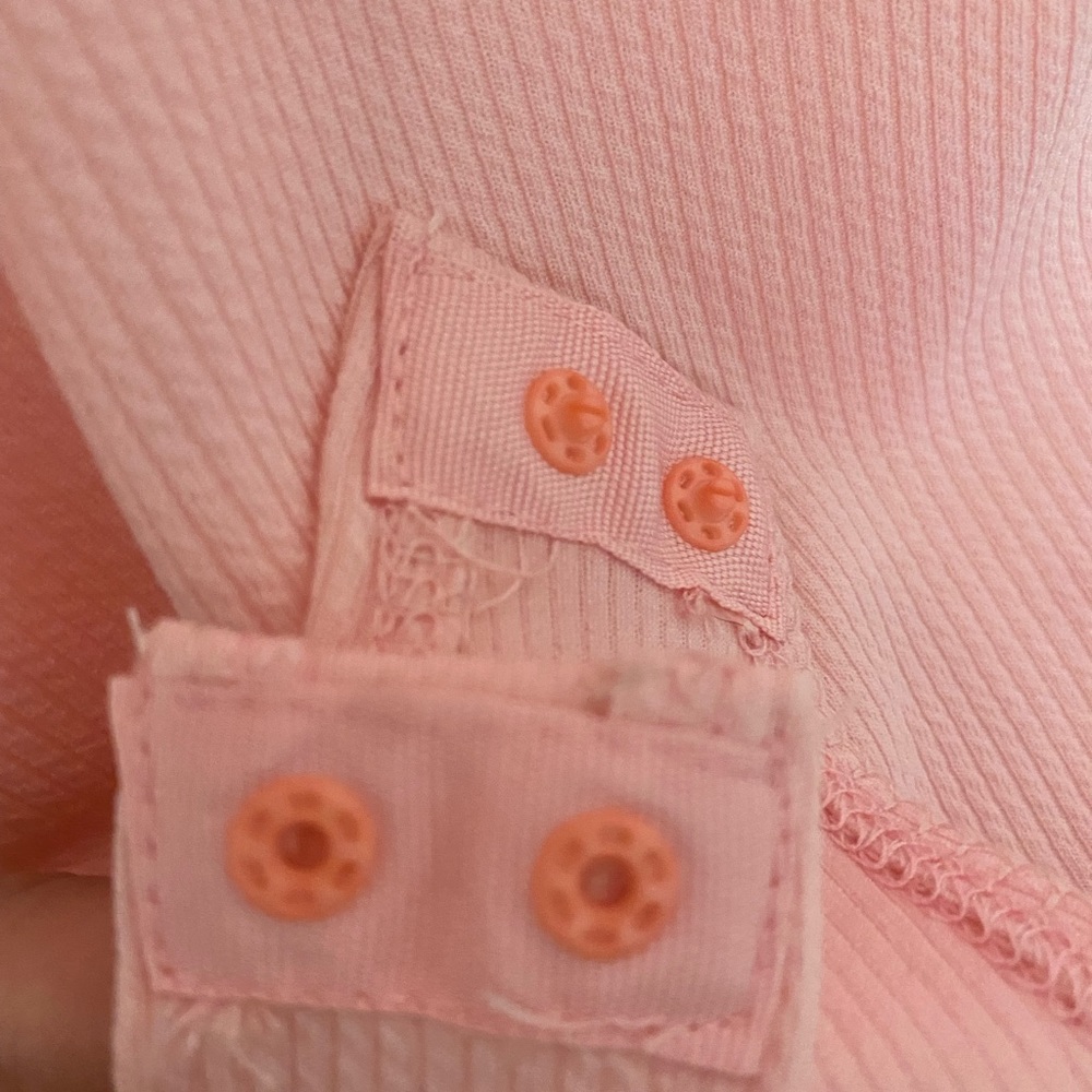 Pink Ruffle Ribbed Bodysuit - Picture 6 of 6